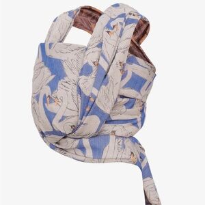 Blue and Cream Swan Patterned Women's Bag